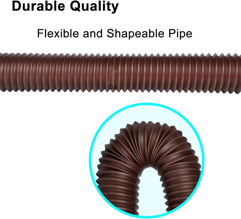 POLARDAYS 6.6ft Extra Flexible Pipe for 3 inches Downspout Extender Pipe, Inside Diameter 2.6 inches and Outside Diameter 3 inches,Drain Downspout Extender,Gutter Connector Rainwater Drainage - Image 5